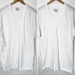 Vintage Hanes Classics Undershirt V-Neck Single Stitch Tagless White Men Size XL